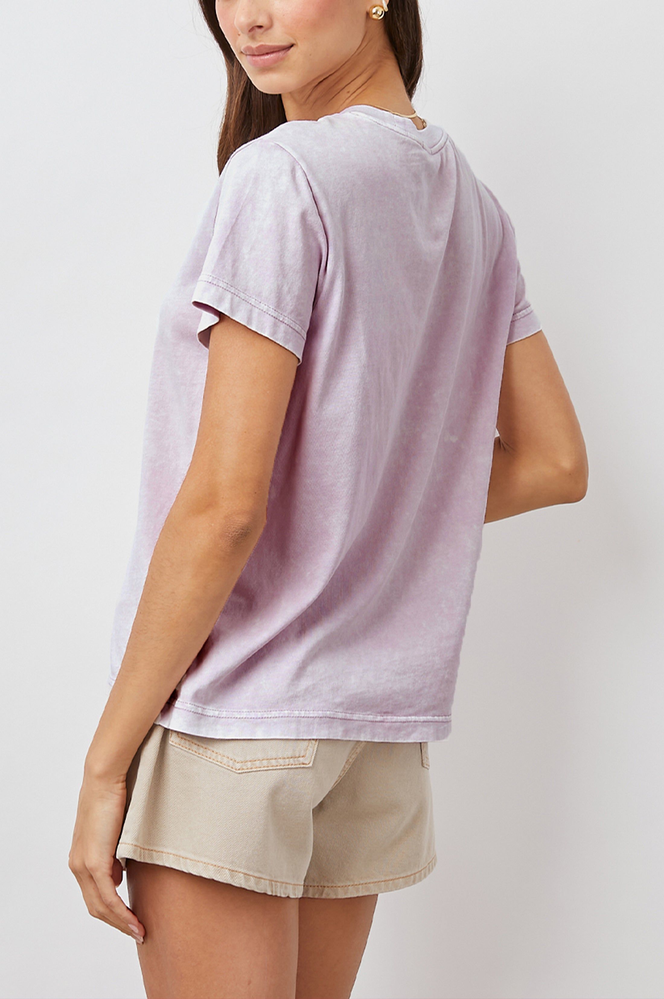 THE CLASSIC CREW T-SHIRT - LAVENDER ACID WASH sold by Rails product image thumbnail 4