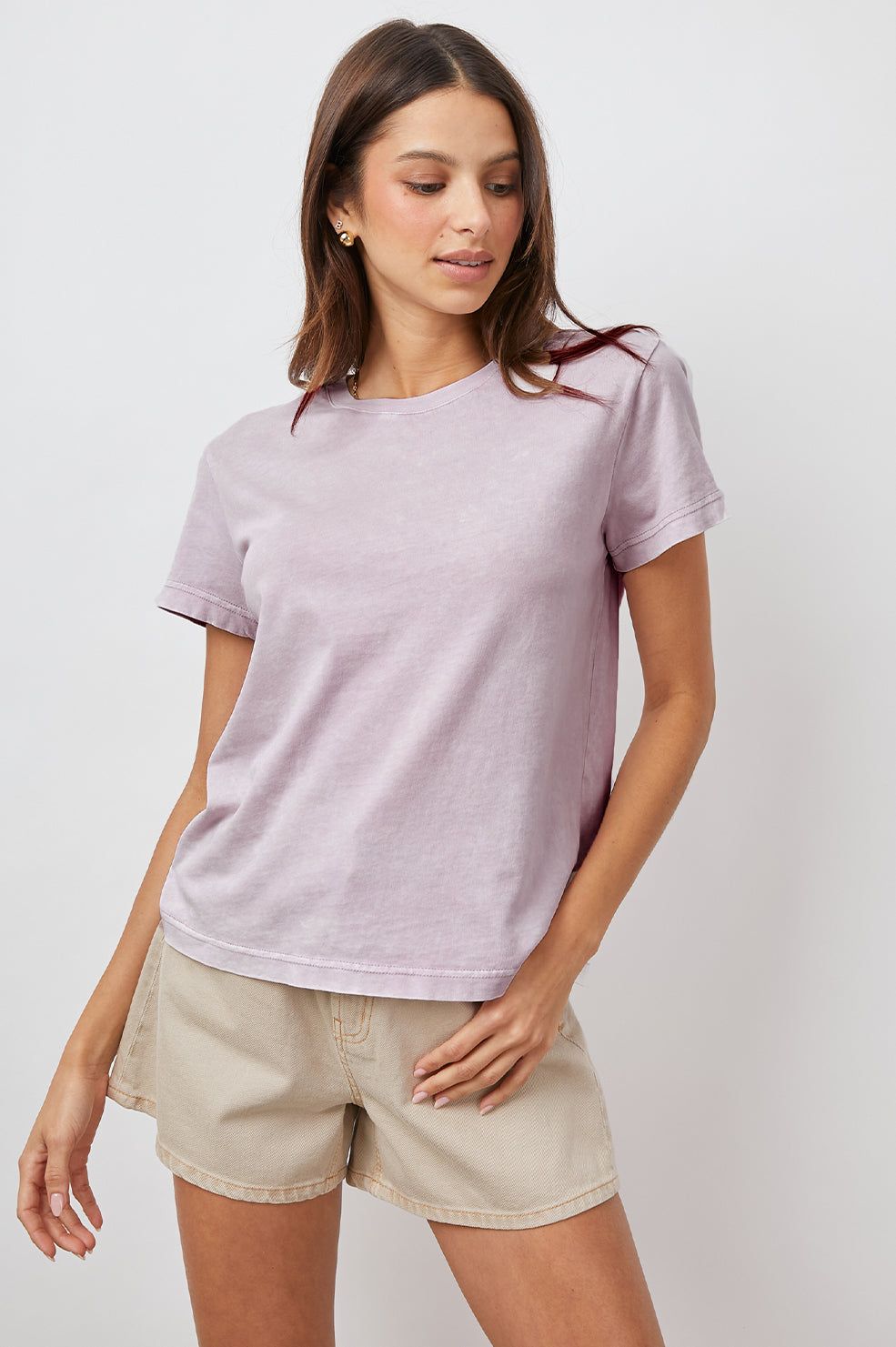 THE CLASSIC CREW T-SHIRT - LAVENDER ACID WASH sold by Rails