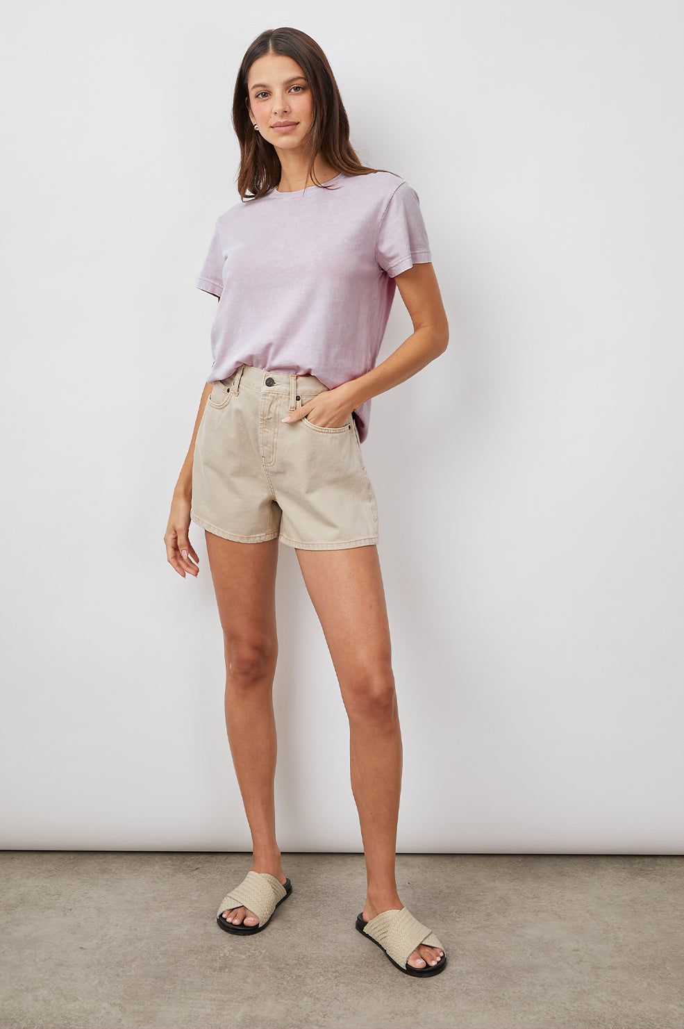 THE CLASSIC CREW T-SHIRT - LAVENDER ACID WASH sold by Rails product image thumbnail 3