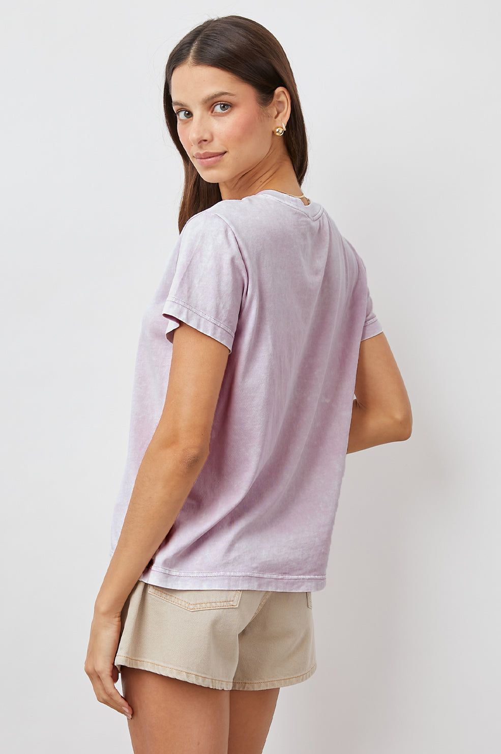 THE CLASSIC CREW T-SHIRT - LAVENDER ACID WASH sold by Rails product image thumbnail 5