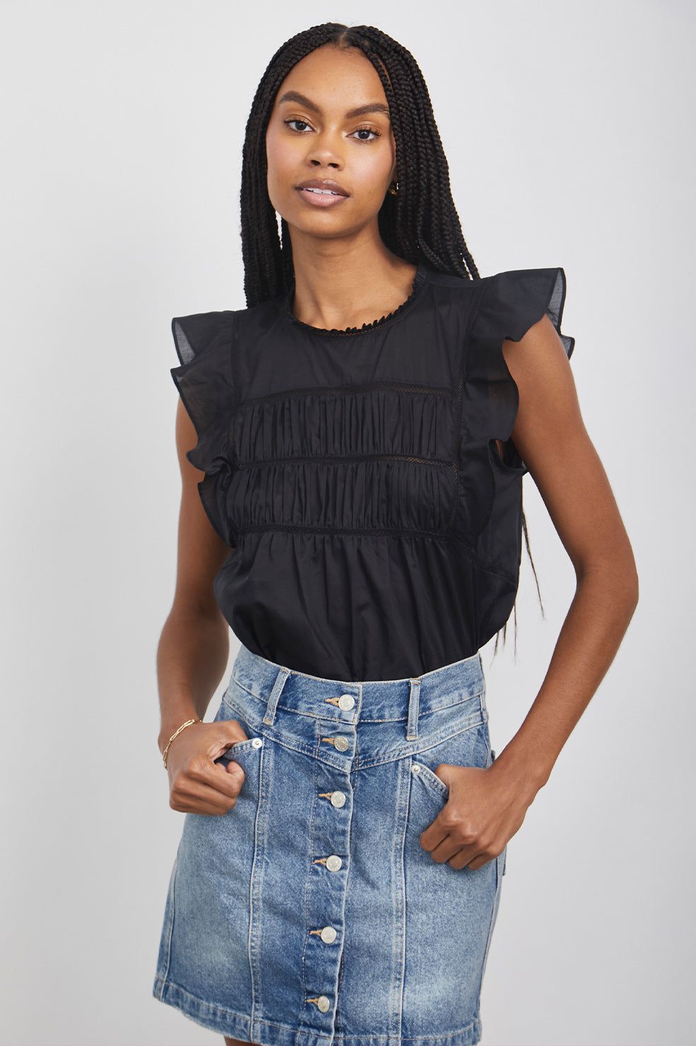 FILOMENA TOP - TRUE BLACK sold by Rails