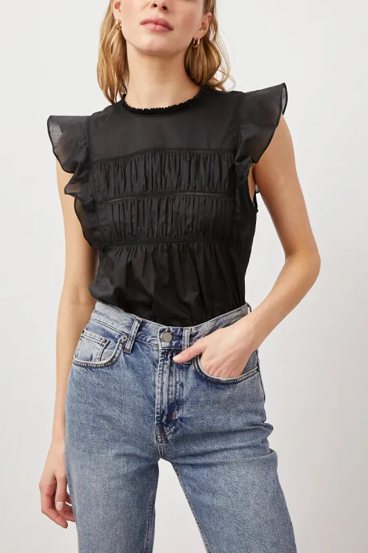 FILOMENA TOP - TRUE BLACK sold by Rails