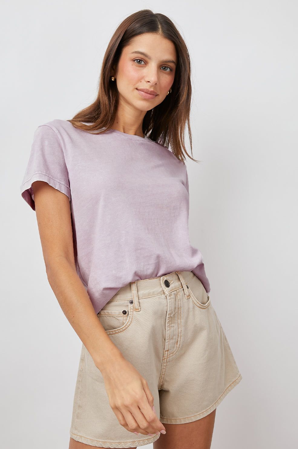 THE CLASSIC CREW T-SHIRT - LAVENDER ACID WASH sold by Rails product image thumbnail 4