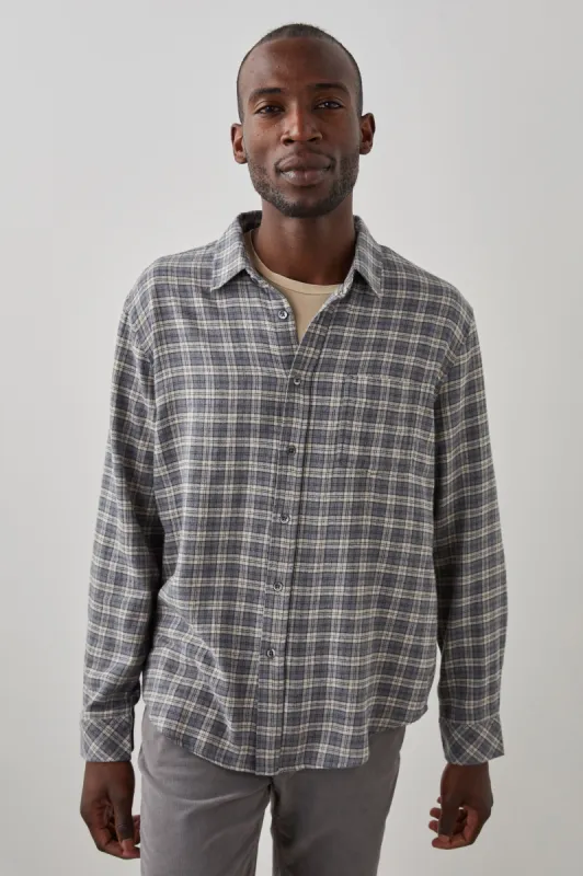 LENNOX SHIRT - CHARCOAL FLAX MELANGE sold by Rails