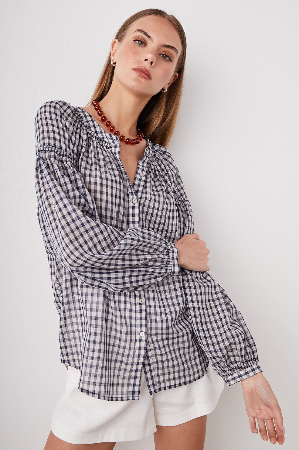 KENLIE SHIRT - SAILOR CHECK sold by Rails