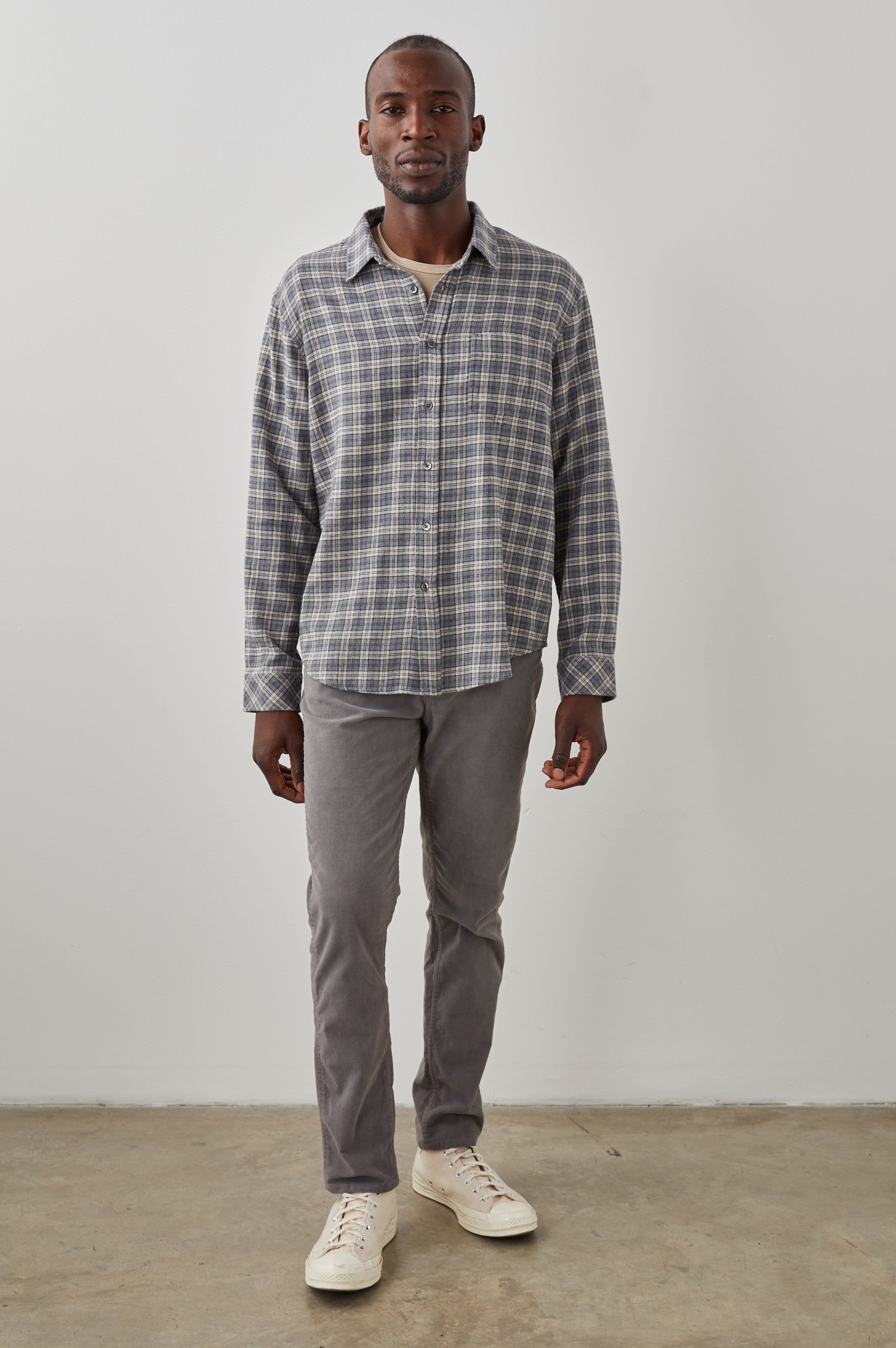 LENNOX SHIRT - CHARCOAL FLAX MELANGE sold by Rails product image thumbnail 3