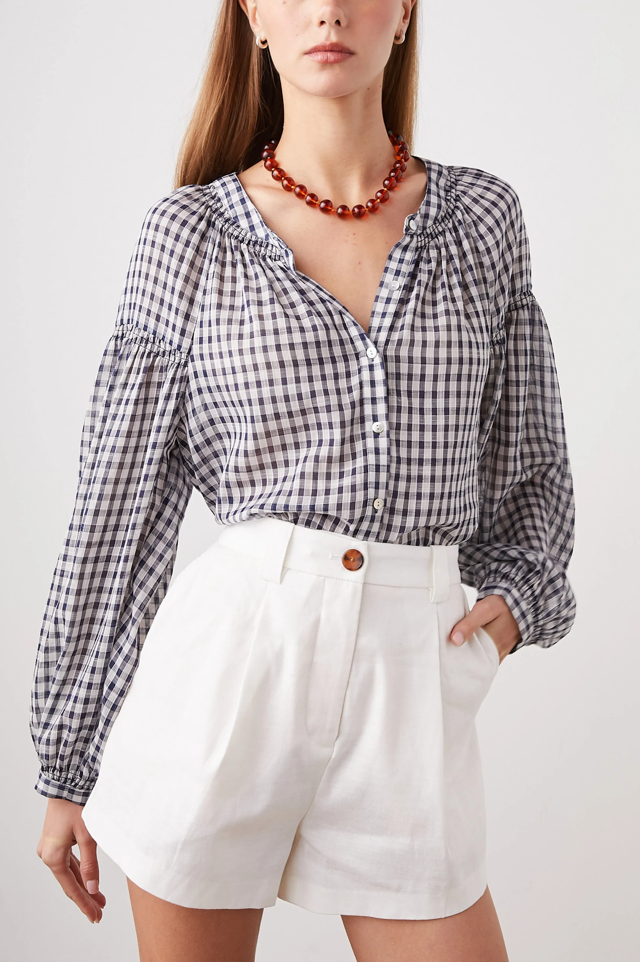 KENLIE SHIRT - SAILOR CHECK sold by Rails product image thumbnail 3