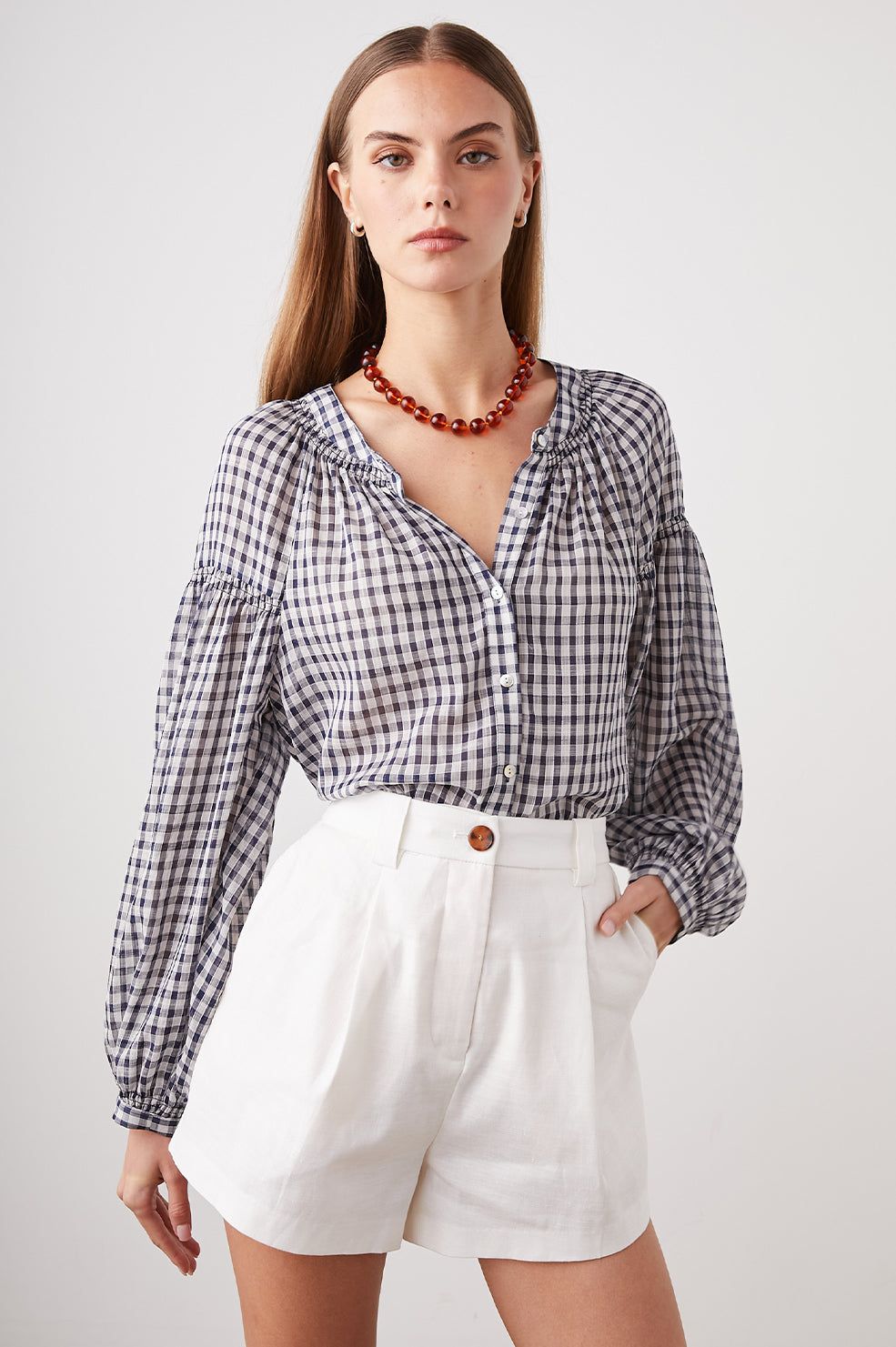 KENLIE SHIRT - SAILOR CHECK sold by Rails product image thumbnail 4