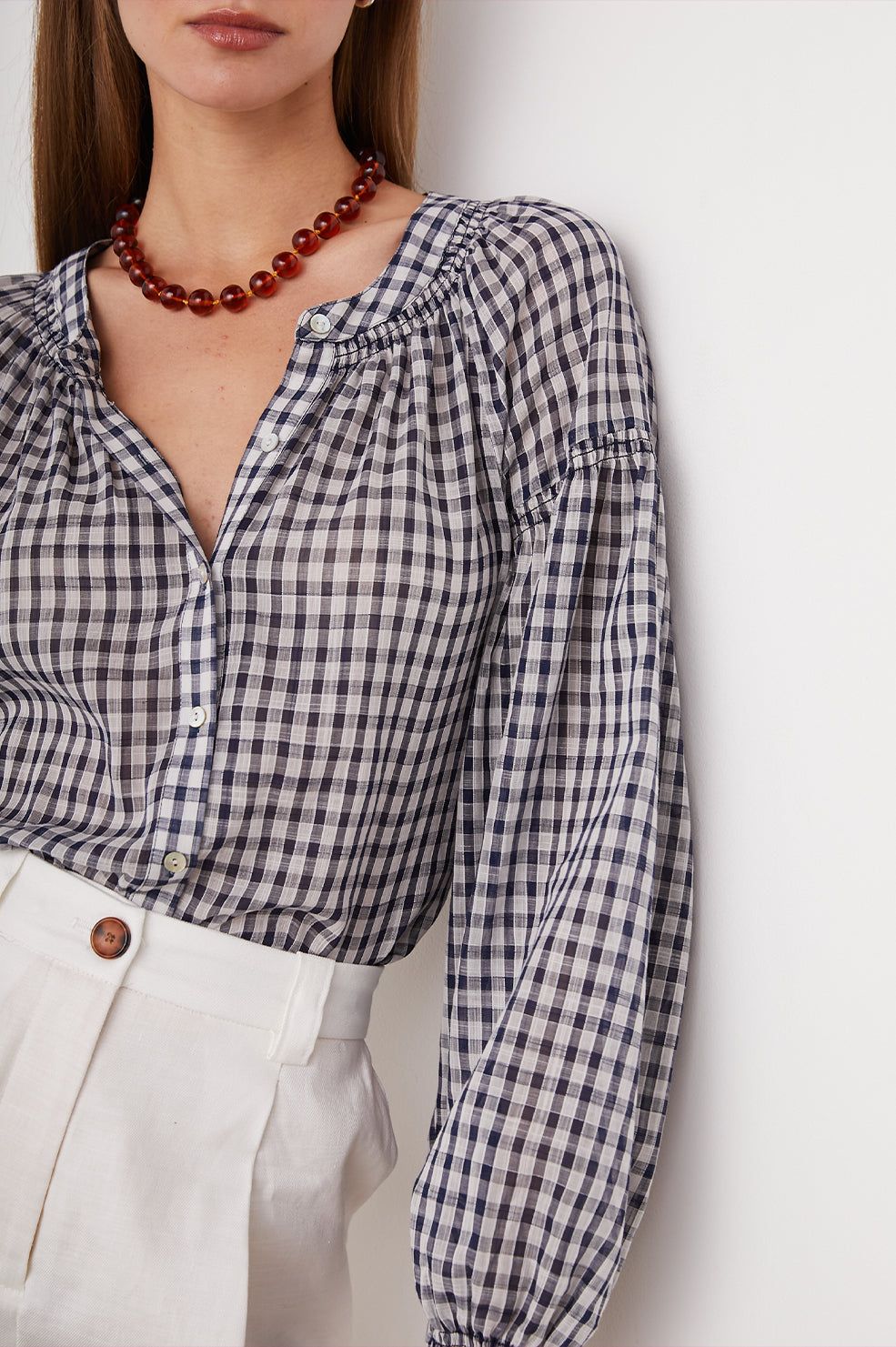 KENLIE SHIRT - SAILOR CHECK sold by Rails product image thumbnail 3