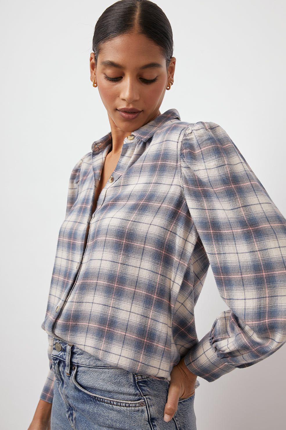 ANGELICA SHIRT - NATURAL MARINE PINK sold by Rails product image thumbnail 3