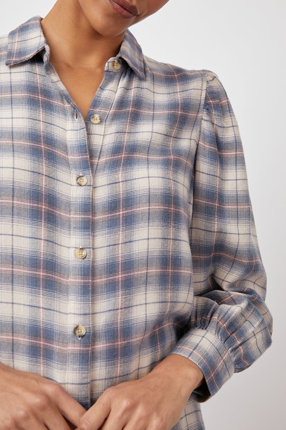 ANGELICA SHIRT - NATURAL MARINE PINK sold by Rails product image thumbnail 2