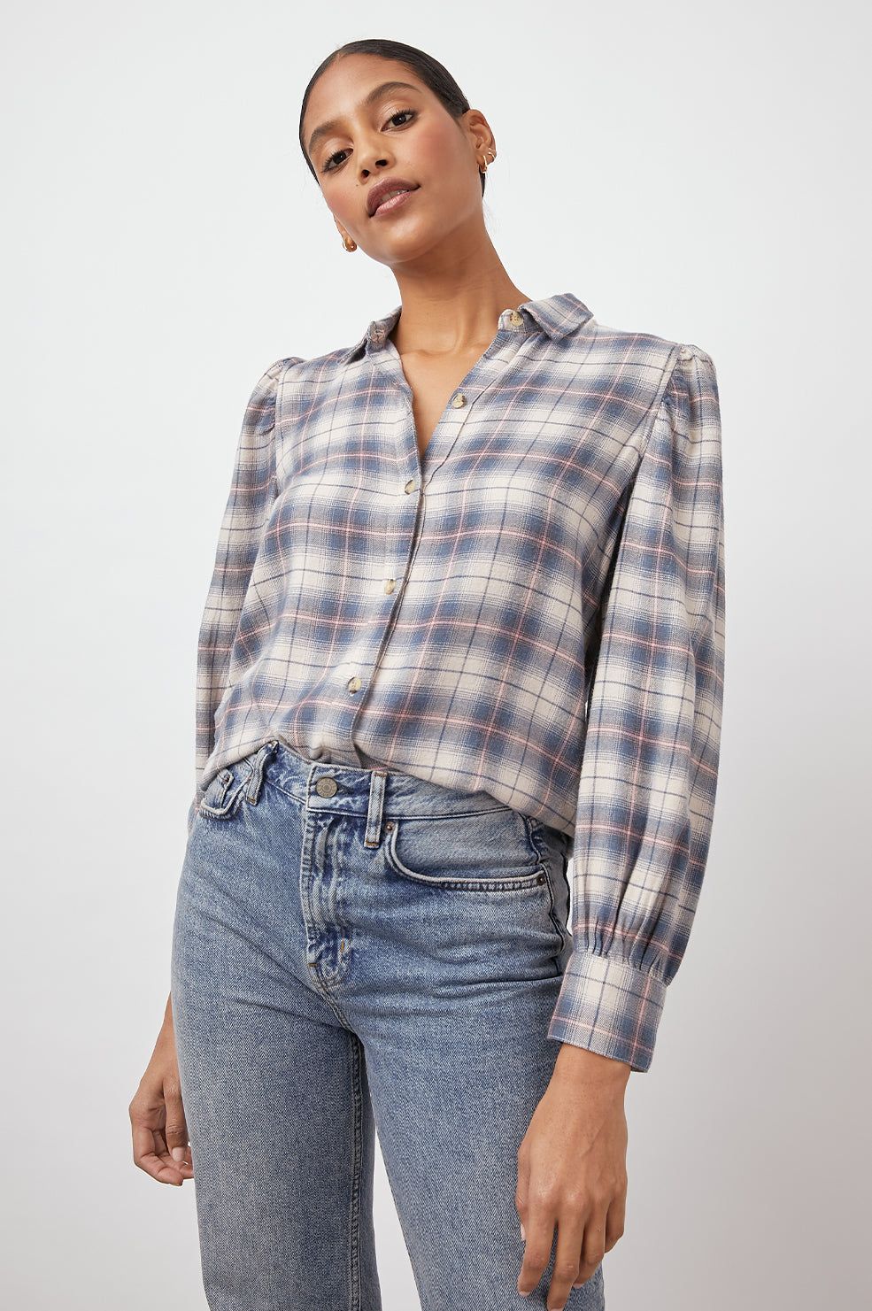 ANGELICA SHIRT - NATURAL MARINE PINK sold by Rails