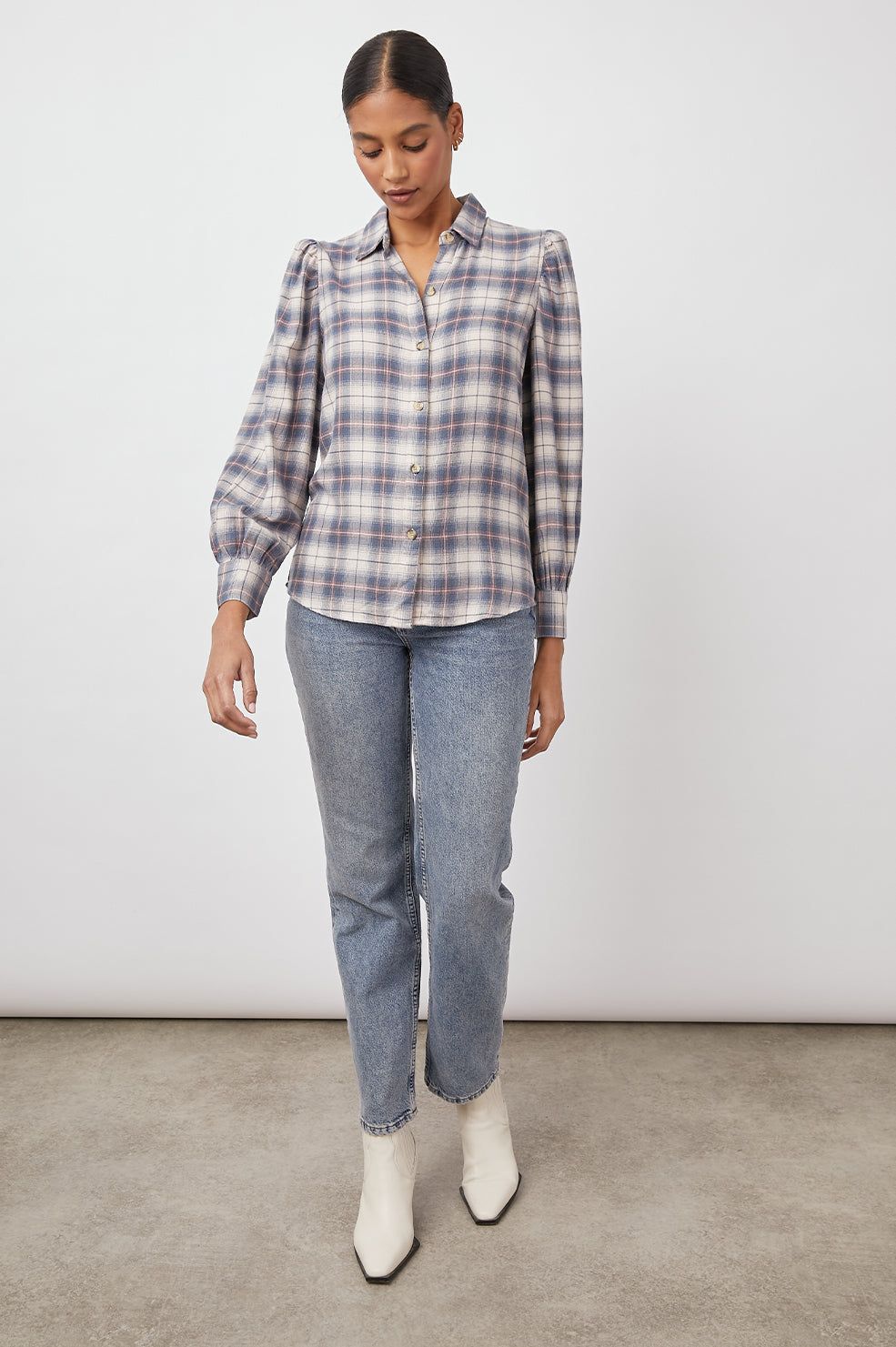 ANGELICA SHIRT - NATURAL MARINE PINK sold by Rails product image thumbnail 5