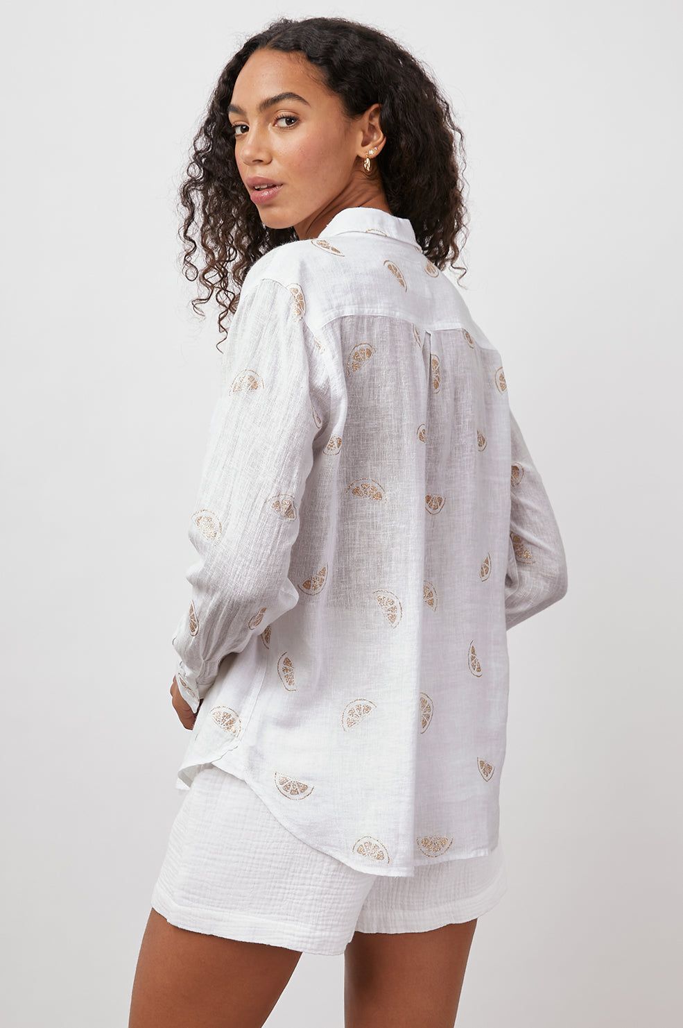 CHARLI SHIRT - GLITTER LEMONS sold by Rails product image thumbnail 5