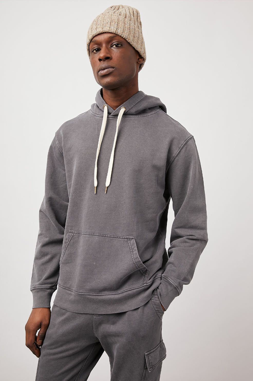 APOLLO HOODIE - CHARCOAL FROST sold by Rails