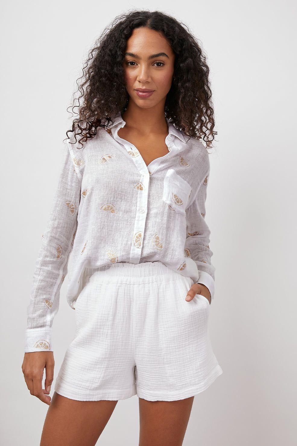 CHARLI SHIRT - GLITTER LEMONS sold by Rails product image thumbnail 3