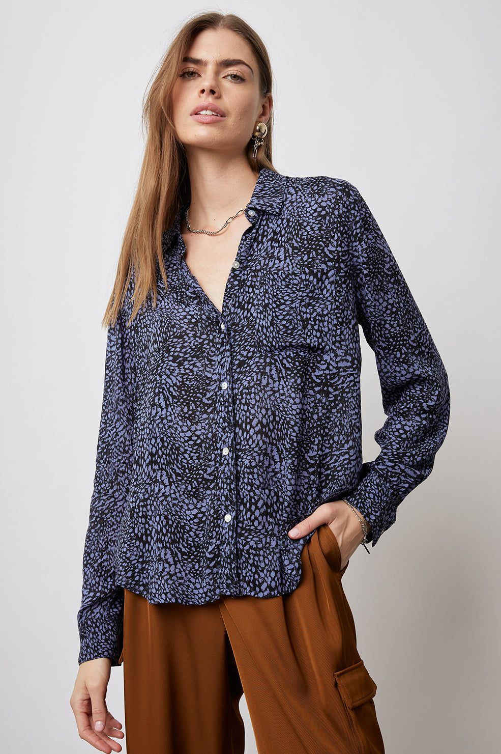 JOSEPHINE SHIRT - MIDNIGHT LYNX sold by Rails