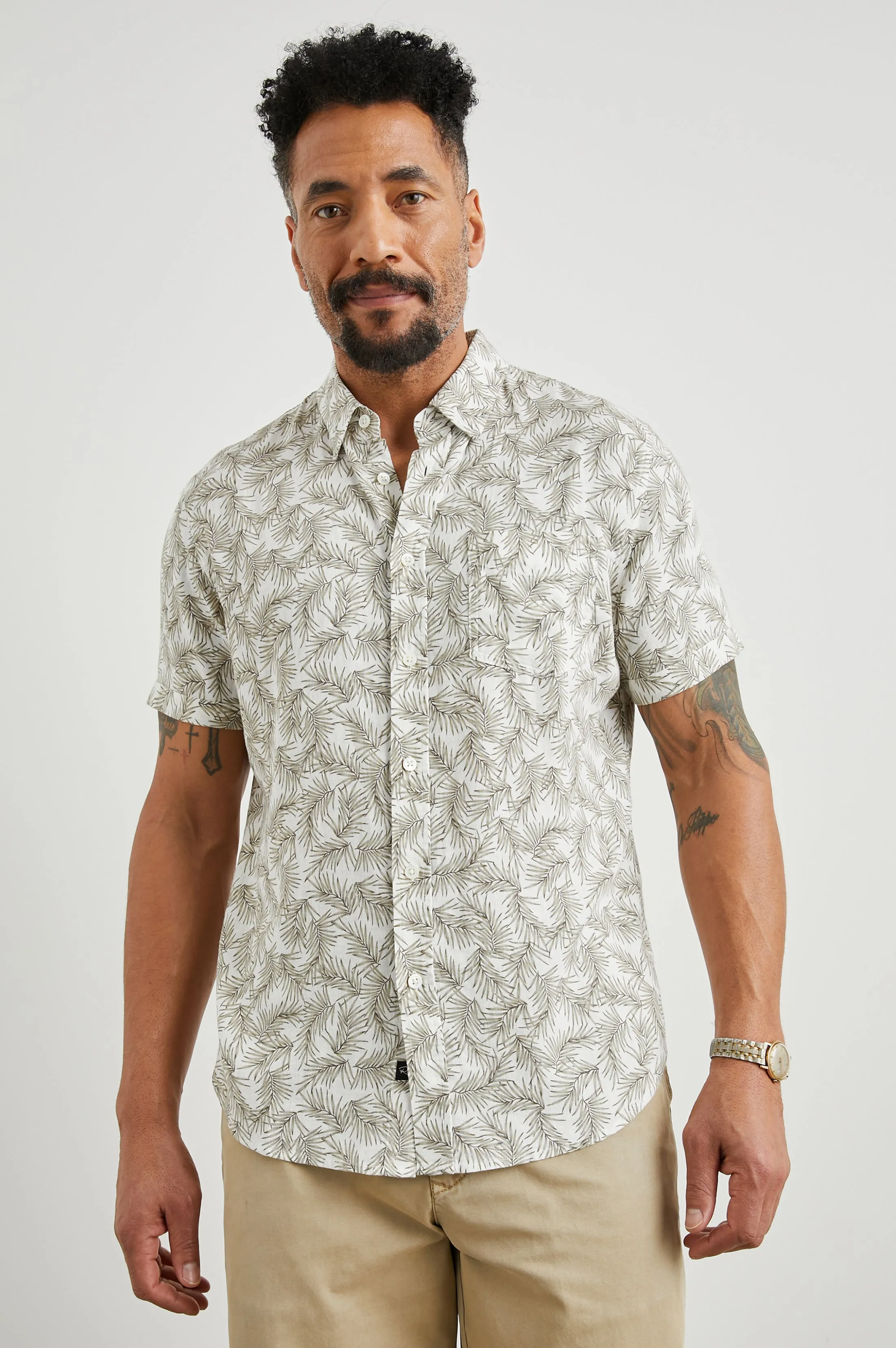 CARSON SHIRT - PALM AMERICANO WHITE sold by Rails