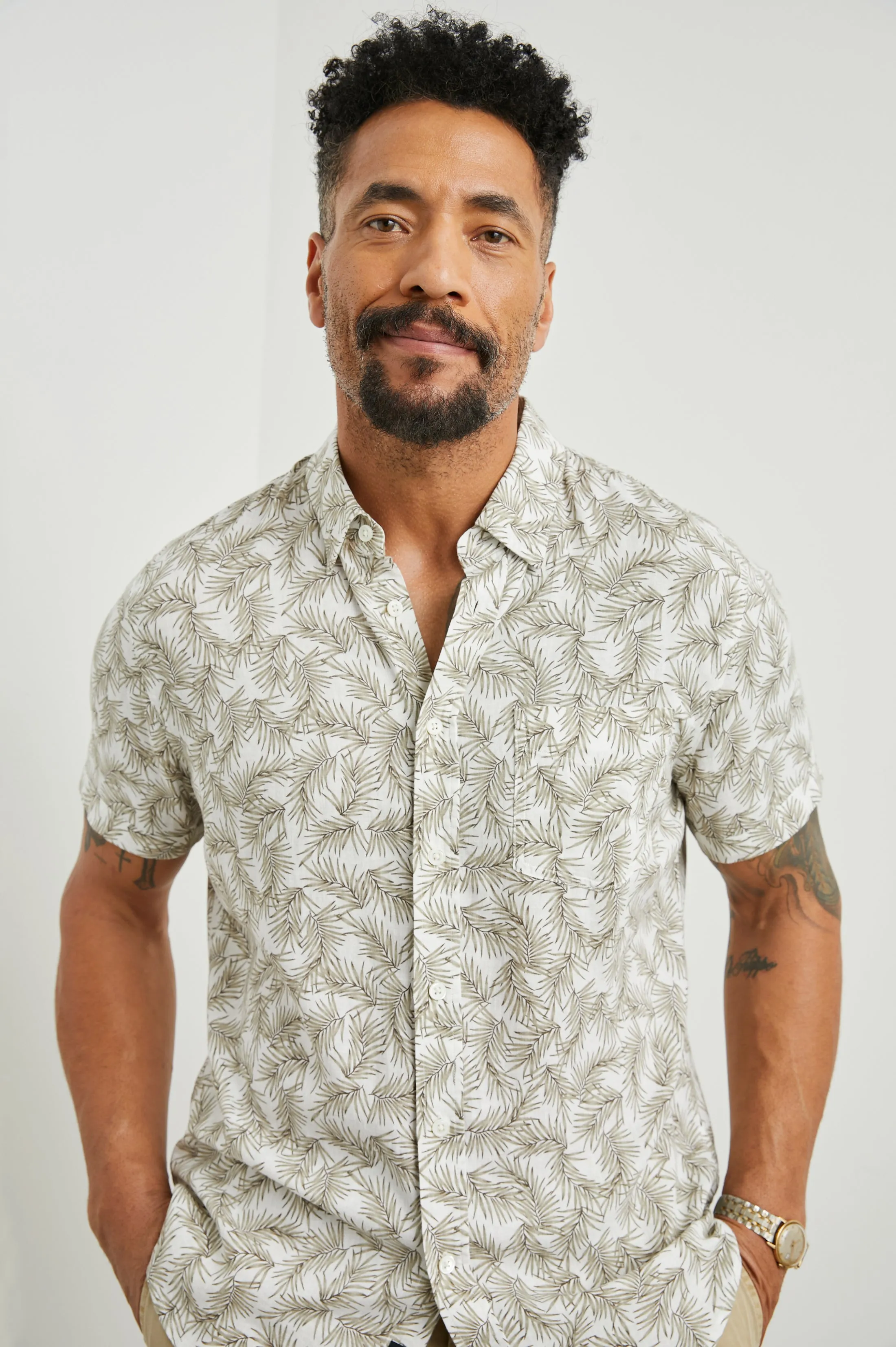 CARSON SHIRT - PALM AMERICANO WHITE sold by Rails product image thumbnail 4
