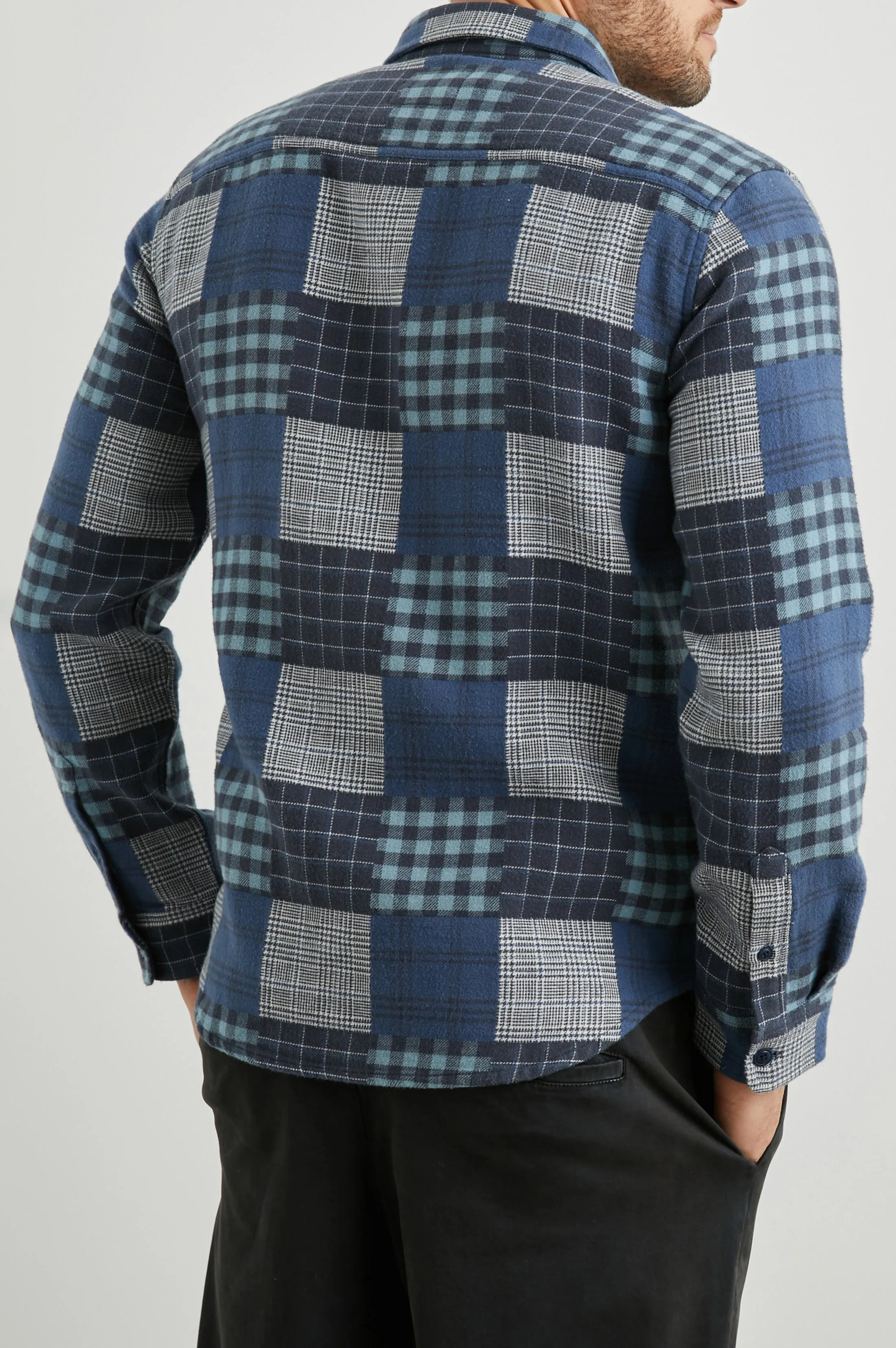BANTON SHIRT - BLUE PATCHWORK sold by Rails product image thumbnail 4