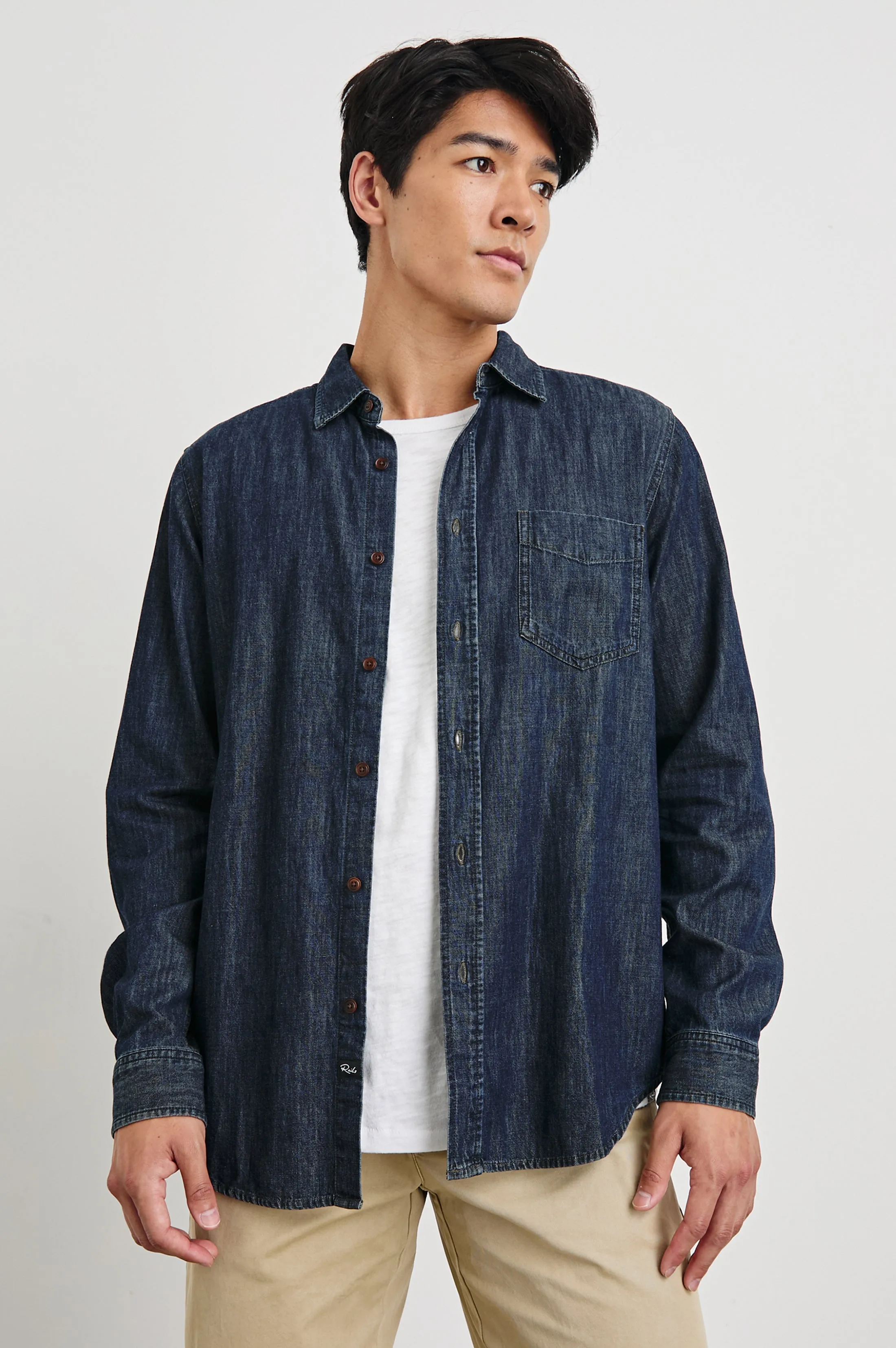 COLTON SHIRT - DARK WASH INDIGO sold by Rails
