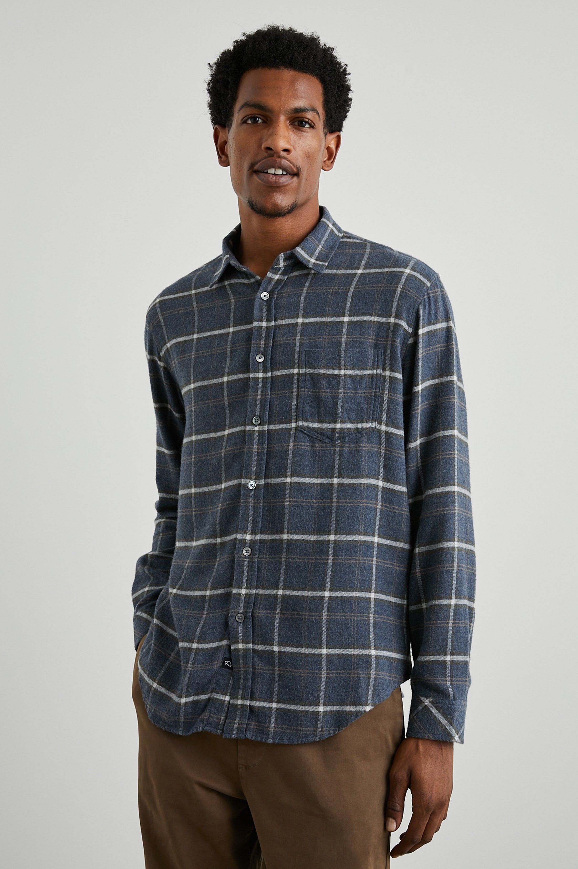 LENNOX SHIRT - SHADOW WHEAT MELANGE sold by Rails