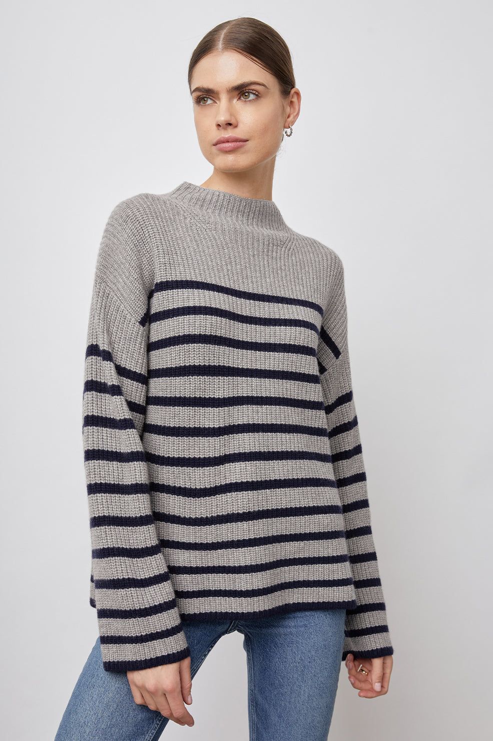 CLAUDIA SWEATER - HEATHER NAVY STRIPE sold by Rails
