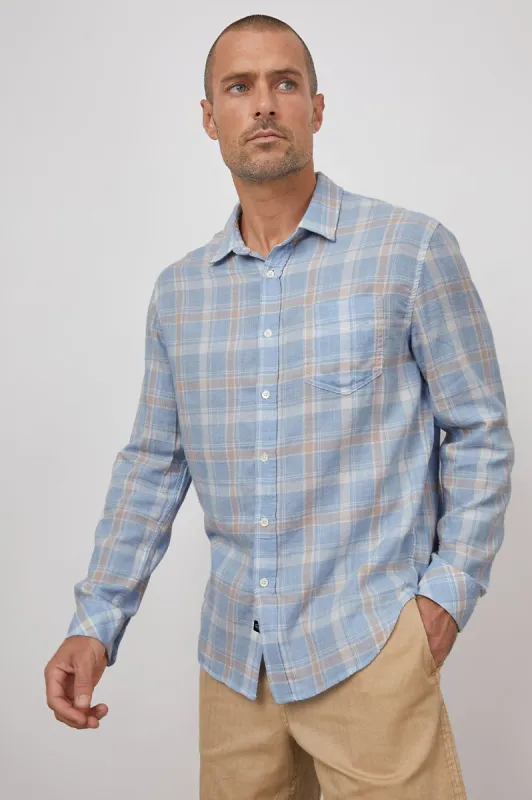 WYATT SHIRT - FADED STRAWBERRY SEAGLASS sold by Rails