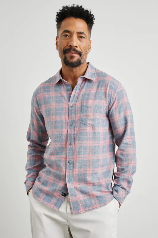 WYATT SHIRT - POPPY DENIM MELANGE sold by Rails