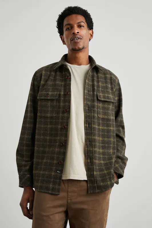 ALDER SHIRT JACKET - SAFFRON EARTH sold by Rails