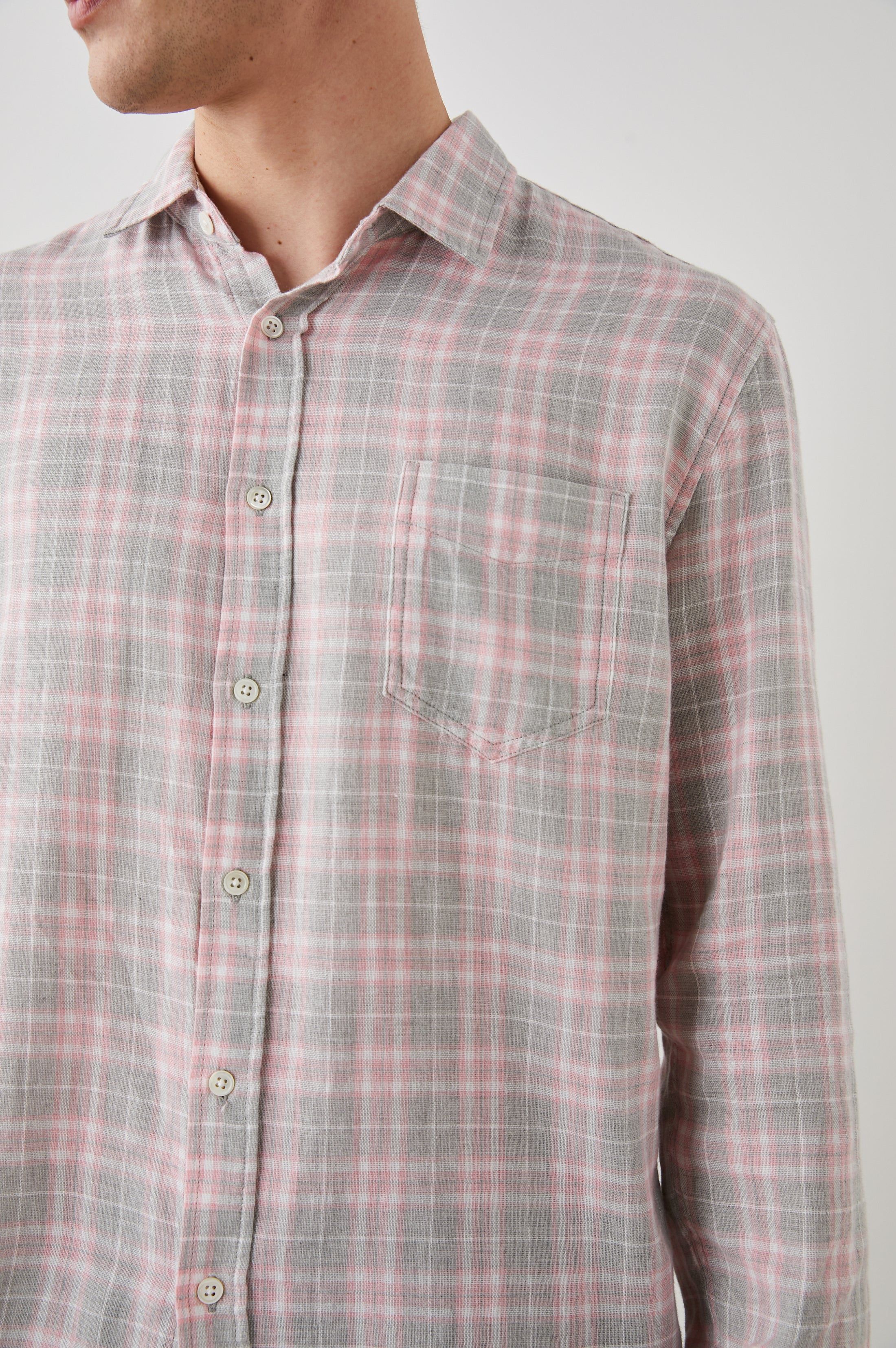 WYATT SHIRT - PAPAYA SILVER MELANGE sold by Rails product image thumbnail 2