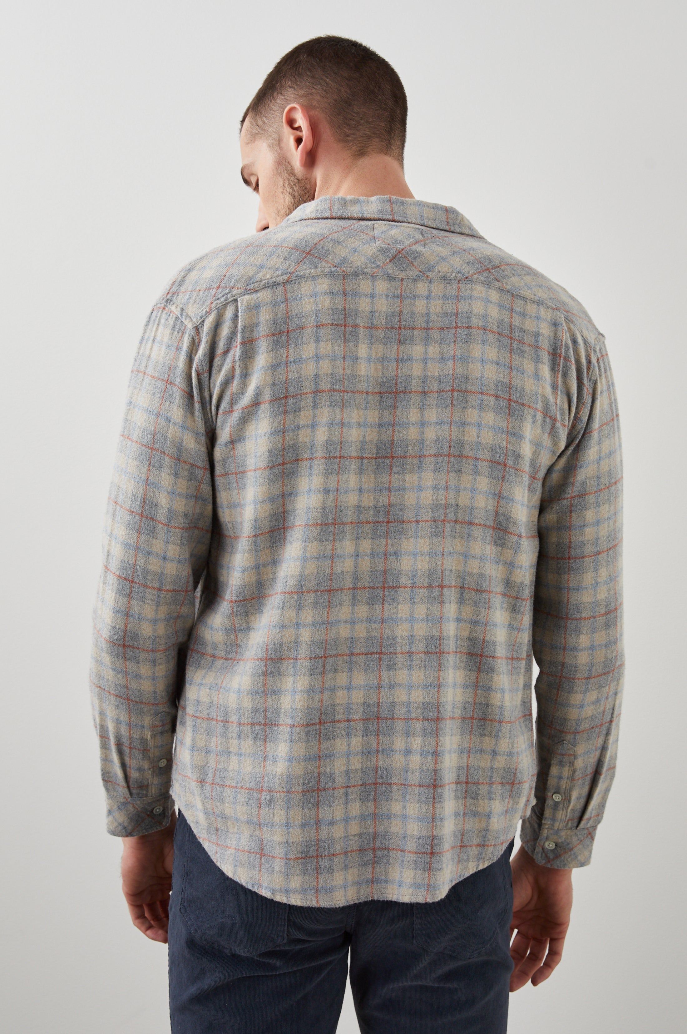 LENNOX SHIRT - PAPER GREY MELANGE sold by Rails product image thumbnail 6