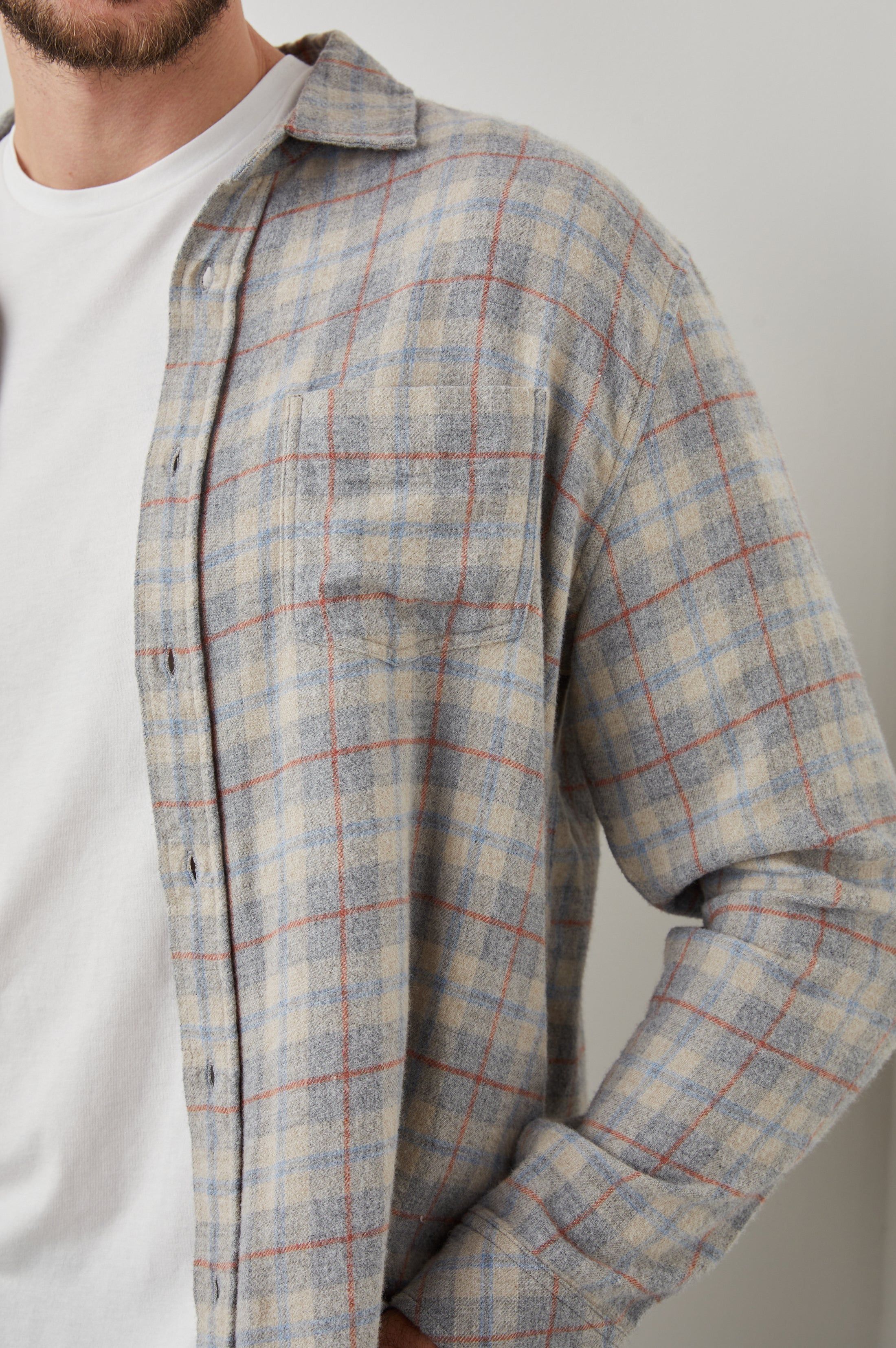 LENNOX SHIRT - PAPER GREY MELANGE sold by Rails product image thumbnail 2