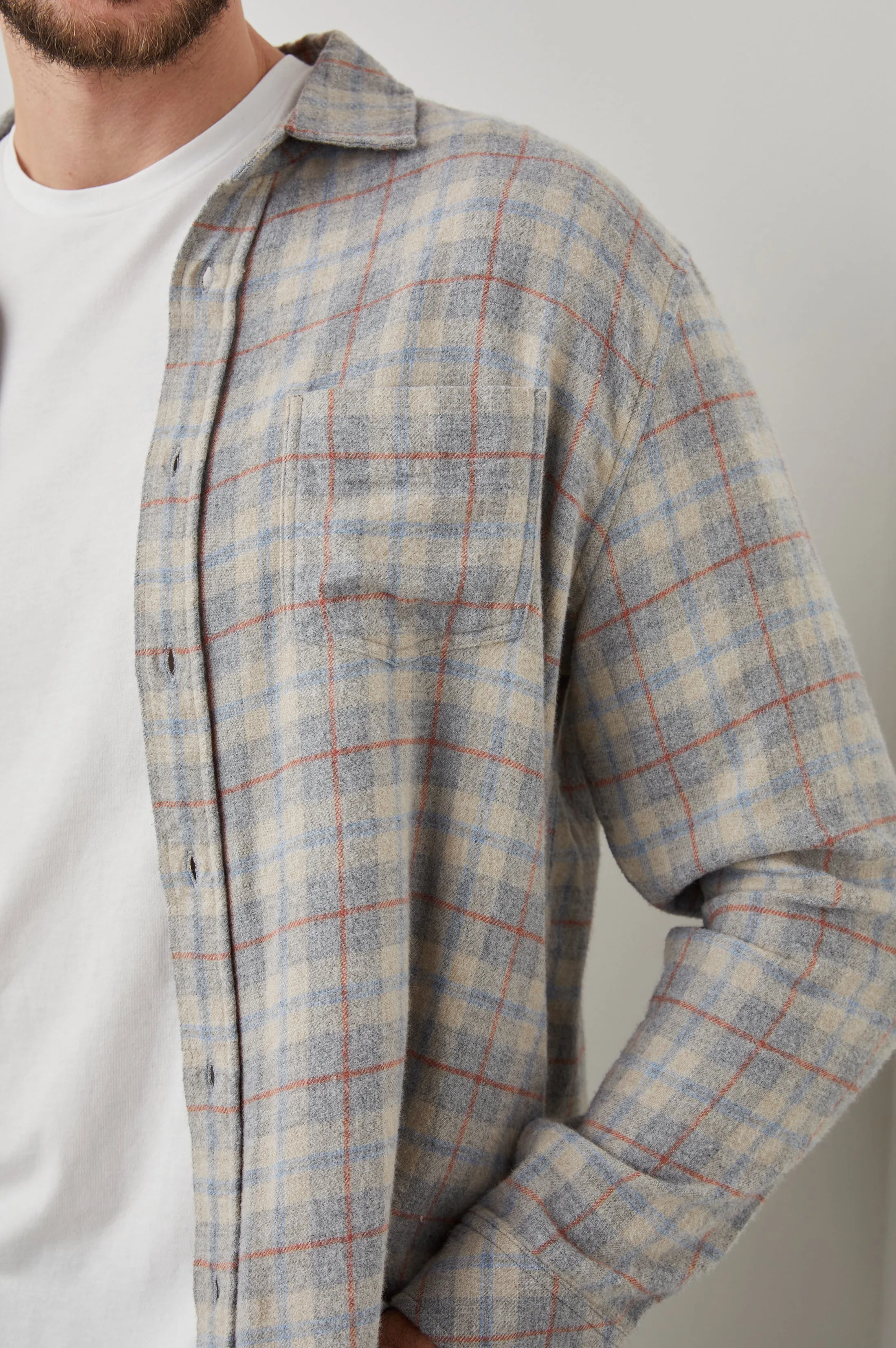 LENNOX SHIRT - PAPER GREY MELANGE sold by Rails product image thumbnail 2
