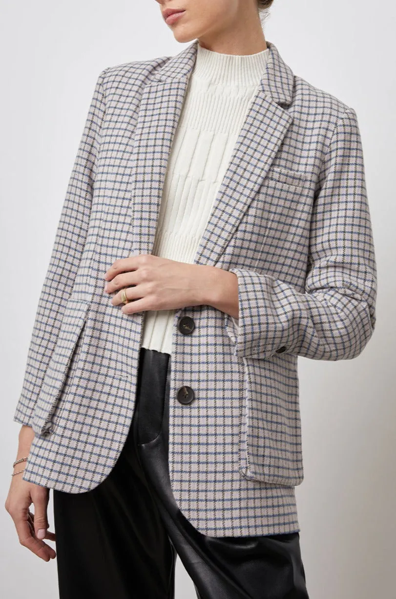 WINDSOR BLAZER - LILAC NAVY MINI CHECK sold by Rails