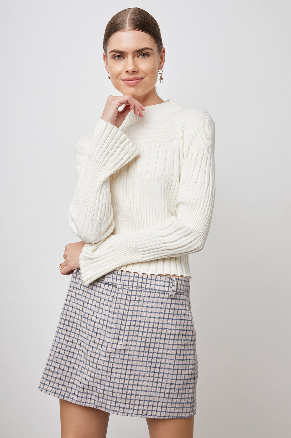 PRIM SKIRT - LILAC NAVY MINI CHECK sold by Rails product image thumbnail 5