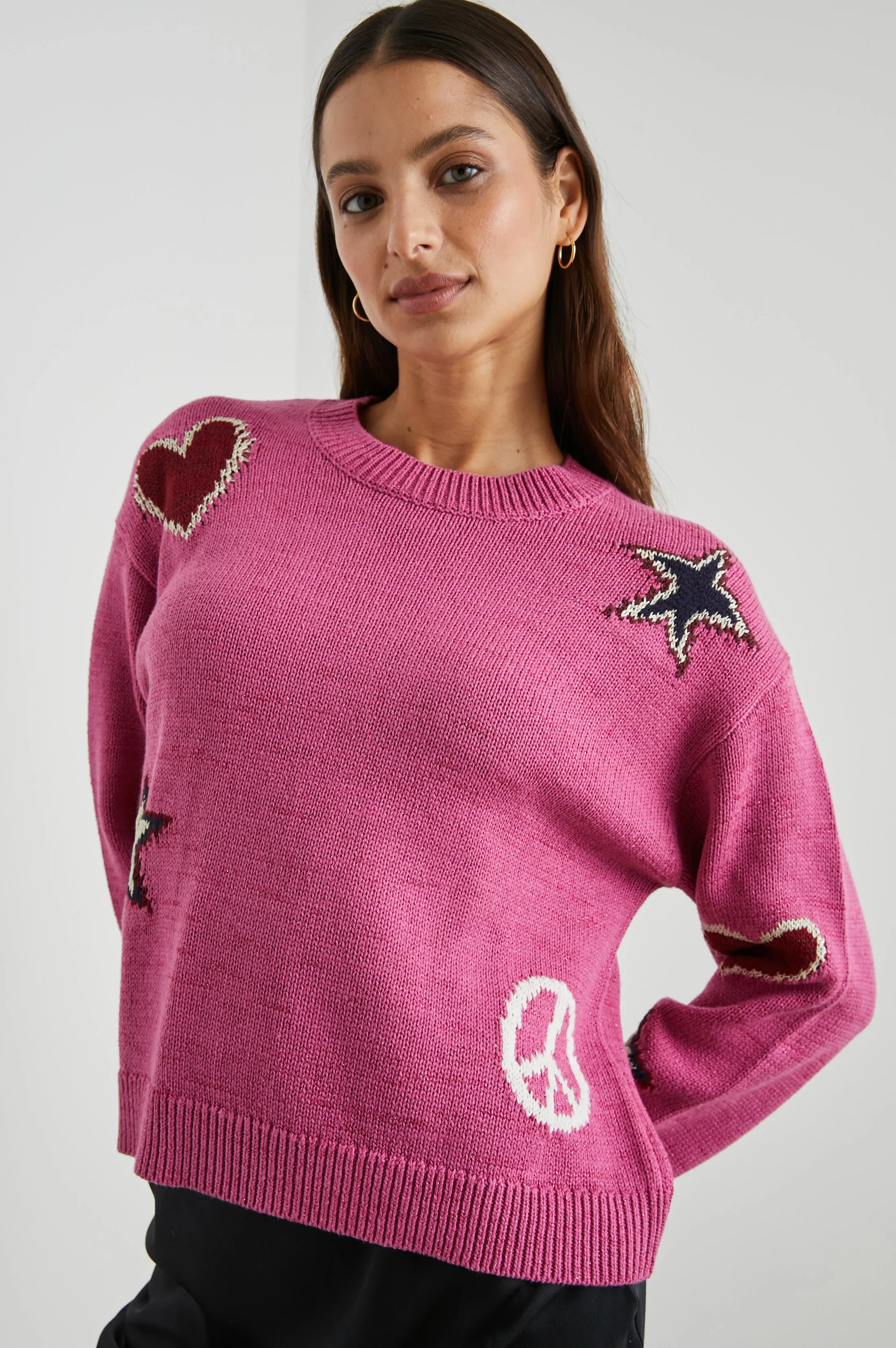ZOEY SWEATER - PINK MULTI sold by Rails product image thumbnail 4