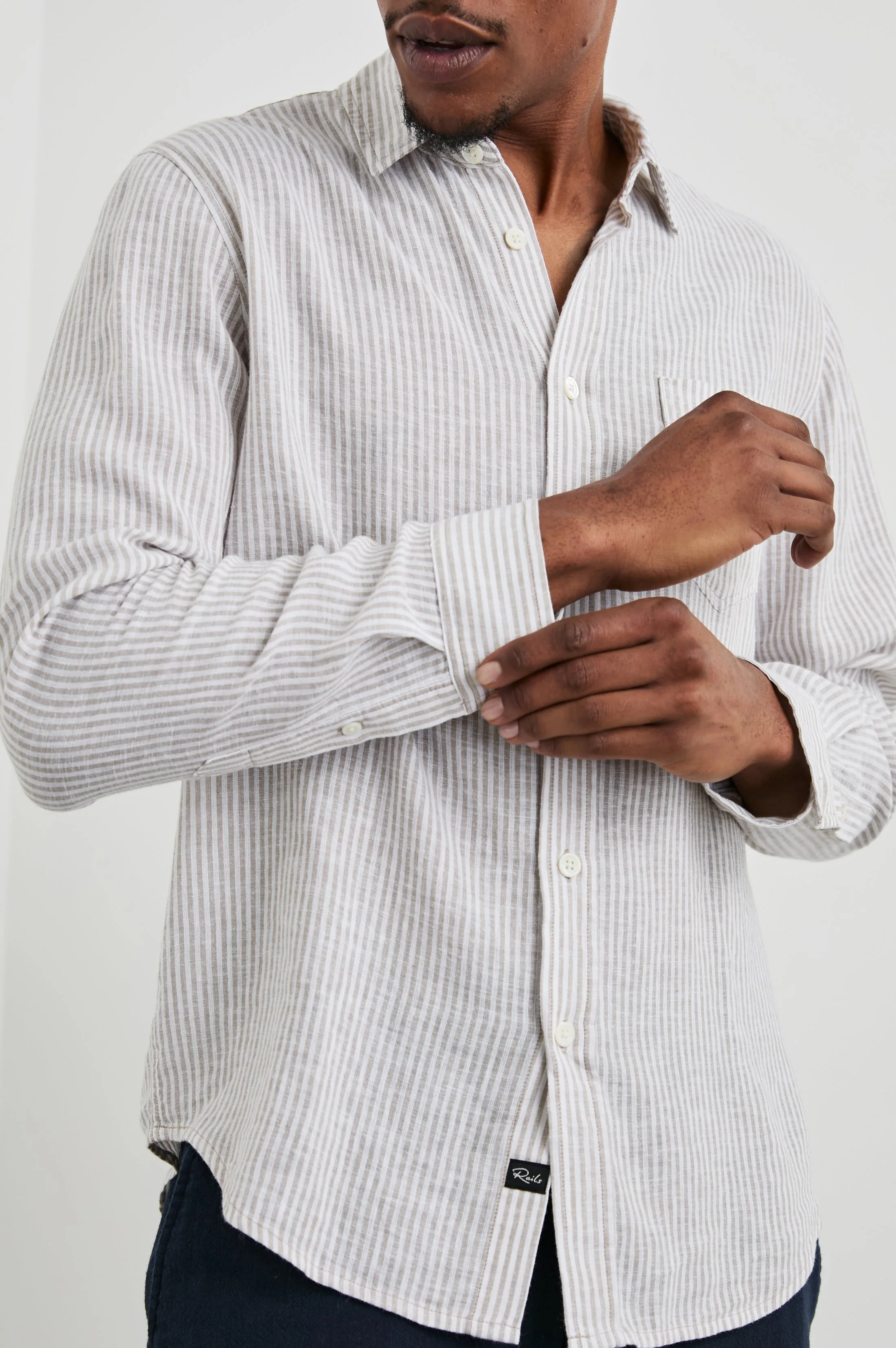 CONNOR SHIRT - GHURKA WHITE RAILROAD sold by Rails product image thumbnail 2