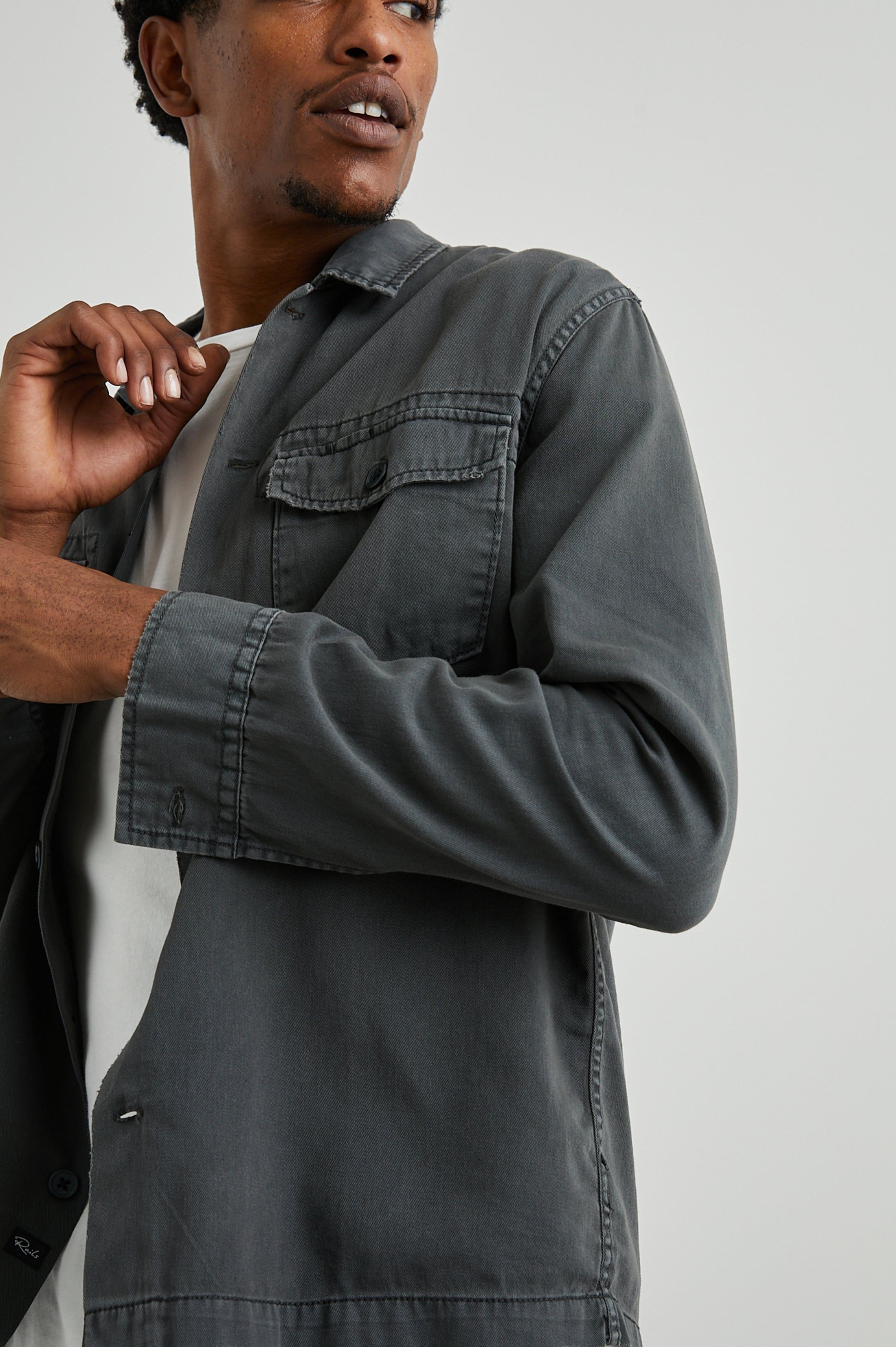 KEROUAC SHIRT JACKET - CHARCOAL sold by Rails product image thumbnail 4