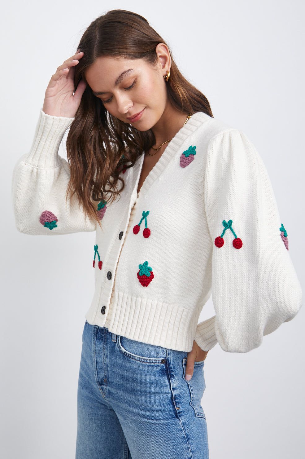 ESTHER CARDIGAN - IVORY FRUITS sold by Rails product image thumbnail 4