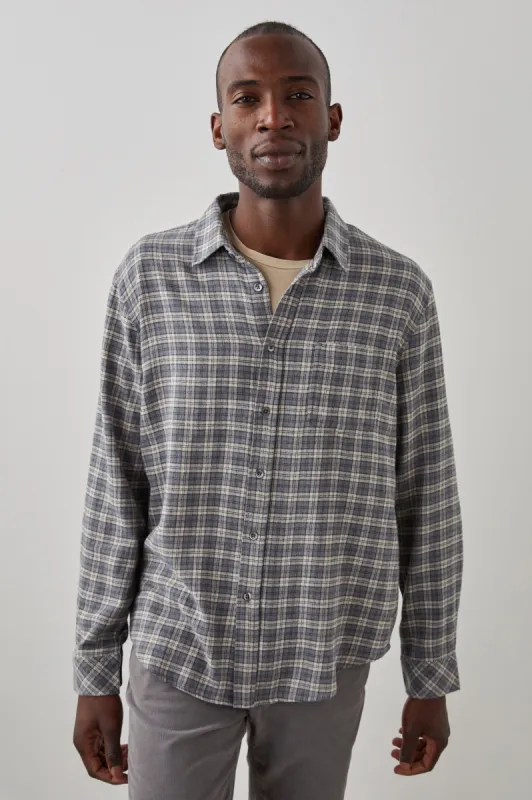 LENNOX SHIRT - CHARCOAL FLAX MELANGE sold by Rails