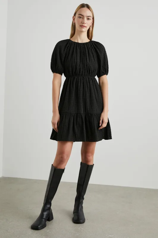 KHLOE DRESS - BLACK SEERSUCKER sold by Rails
