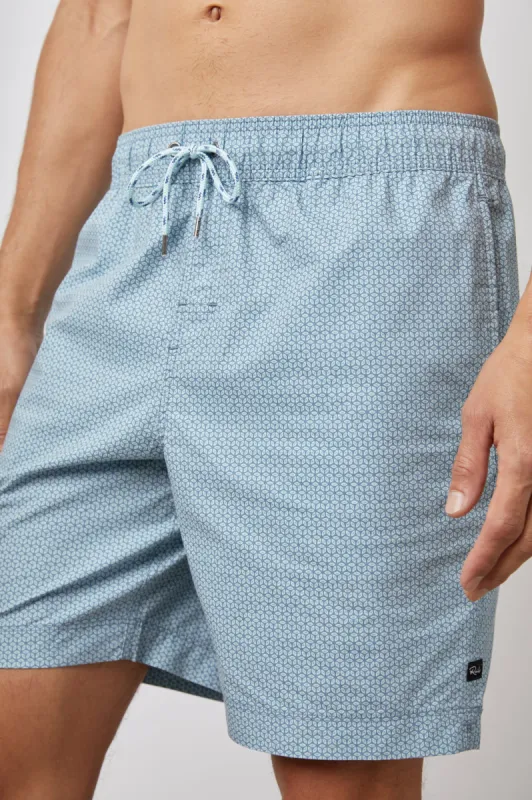 KIAN SWIM SHORT - FRESCO PRINT NAVY INDIGO sold by Rails