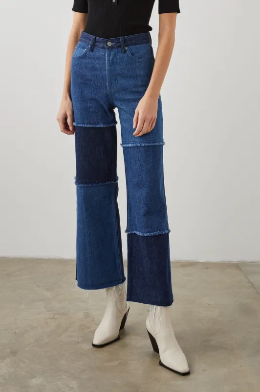 GETTY CROP WIDE LEG - INDIGO PATCHWORK sold by Rails