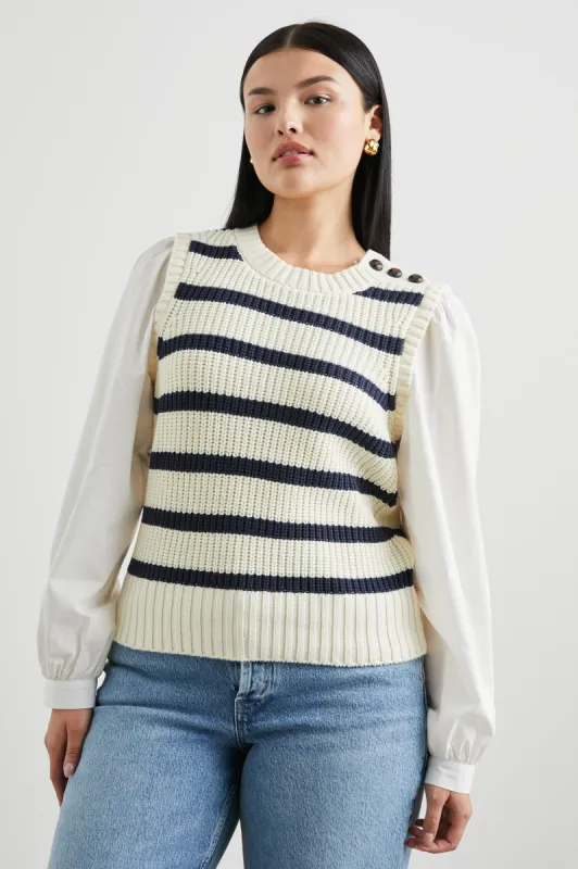 BAMBI SWEATER - IVORY NAVY STRIPE sold by Rails