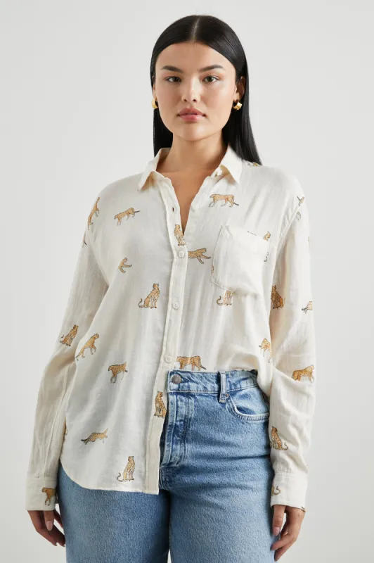 CHARLI SHIRT - NATURAL LEOPARD sold by Rails
