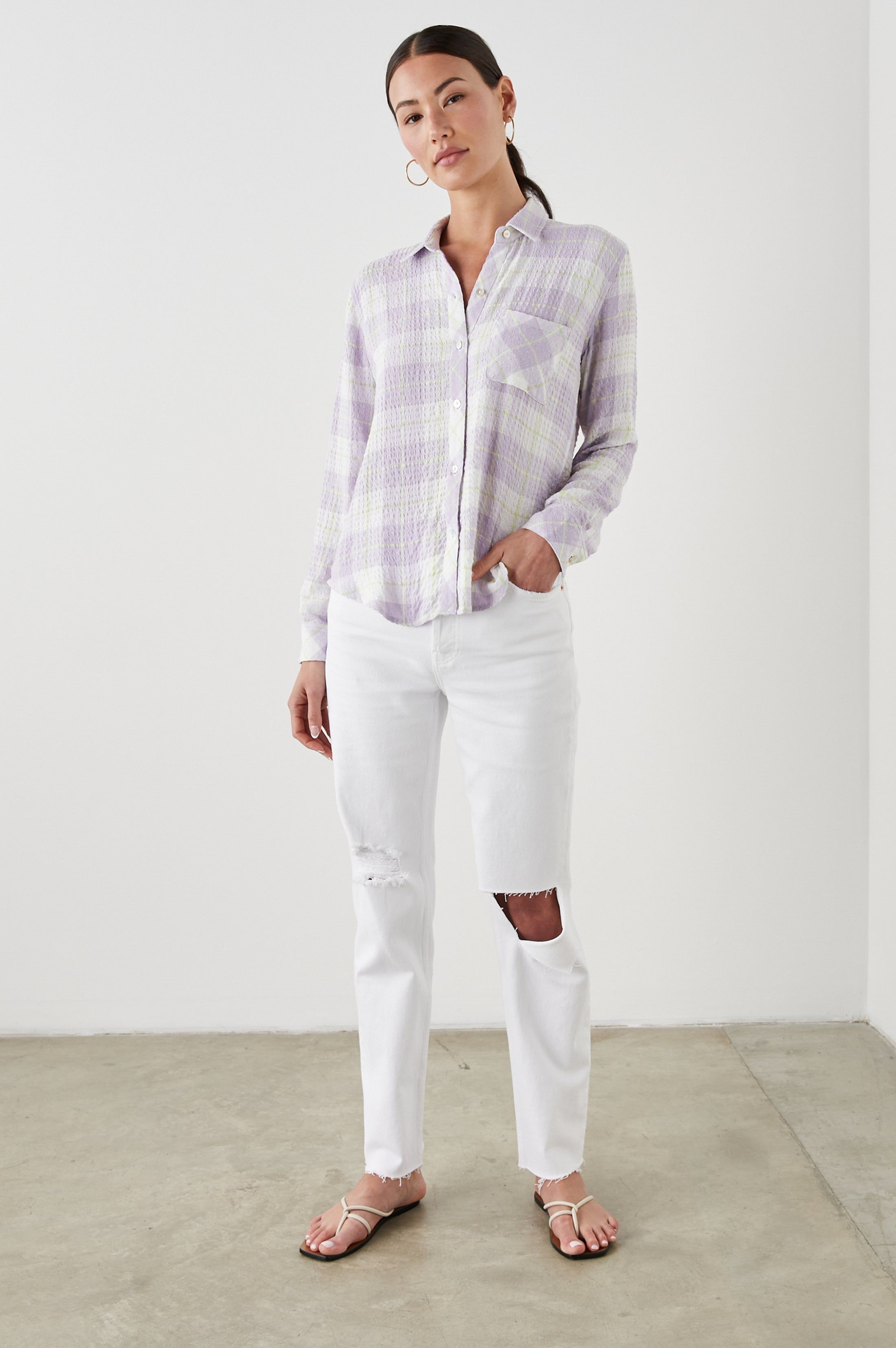 BRADY SHIRT - LILAC CITRUS sold by Rails product image thumbnail 3