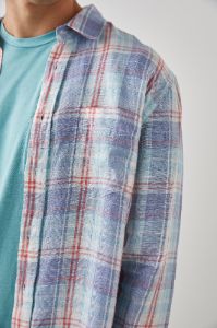 HAVANA SHIRT - LAVENDER AQUA CRIMSON sold by Rails