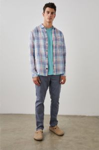 HAVANA SHIRT - LAVENDER AQUA CRIMSON sold by Rails
