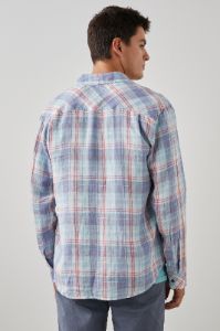 HAVANA SHIRT - LAVENDER AQUA CRIMSON sold by Rails